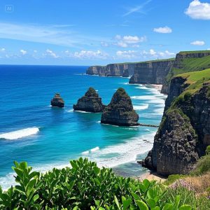 Pesona Tebing Kapur Raksasa di Pantai Pandawa